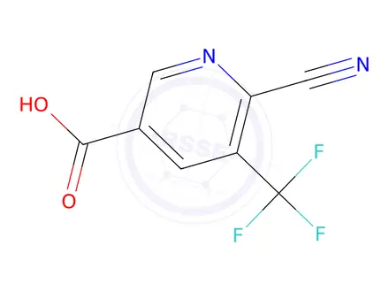 Chemical structure of 6-Cyano-5-(trifluoromethyl)nicotinic acid