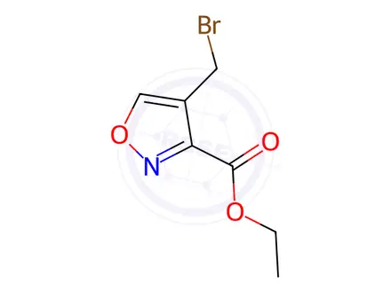 Chemical structure of ethyl 4-(broMoMethyl)isoxazole-3-carboxylate