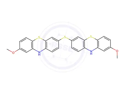 Chemical structure of Bis(8-methoxy-10H-phenothiazin-3-yl)sulfane