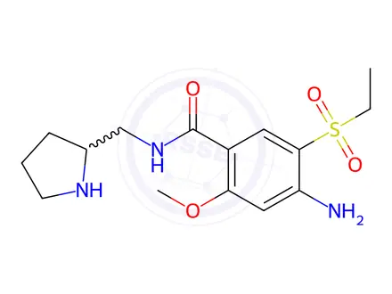 Chemical structure of Amisulpride Impurity 51 (N-Desethyl Amisulpride)