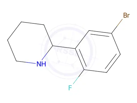 Chemical structure of 2-(5-Bromo-2-fluorophenyl)piperidine
