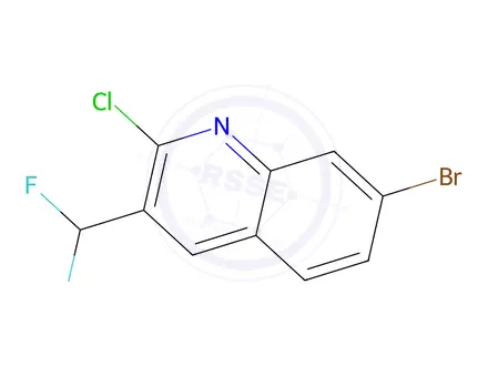 Chemical structure of 7-Bromo-2-chloro-3-(difluoromethyl)quinoline