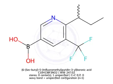 Chemical structure of (6-(Sec-butyl)-5-(trifluoromethyl)pyridin-3-yl)boronic acid