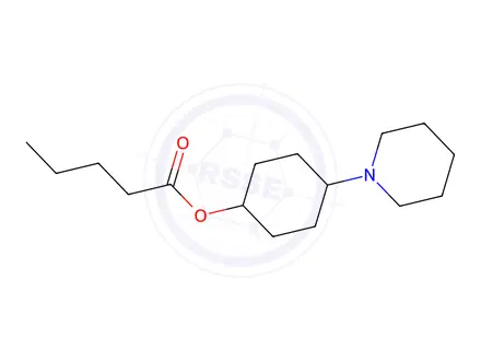 Chemical structure of Valeric acid 4-piperidinocyclohexyl ester