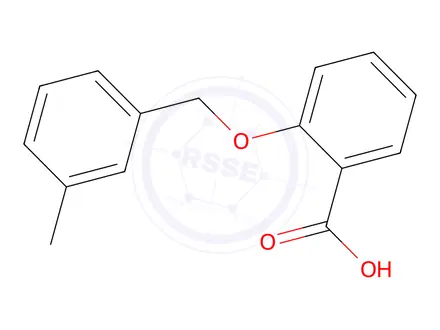 Chemical structure of 2-[(3-Methylphenyl)methoxy]benzoic Acid