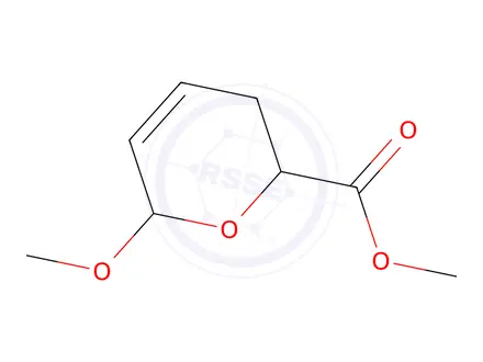 Chemical structure of 3,6-Dihydro-6-methoxy-2H-pyran-2-carboxylic acid methyl ester