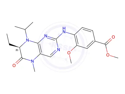 Chemical structure of (R)-4-(7-Ethyl-8-isopropyl-5-Methyl-6-oxo-5,6,7,8-tetrahydro-pteridin-2-ylaMino)-3-Methoxy-benzoic acid Methyl ester
