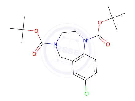 Chemical structure of Di-tert-butyl 7-chloro-2,3-dihydro-1H-benzo[e][1,4]diazepine-1,4(5H)-dicarboxylate