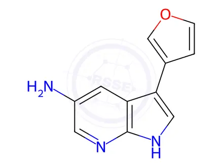 Chemical structure of 3-(Furan-3-yl)-1H-pyrrolo[2,3-b]pyridin-5-amine
