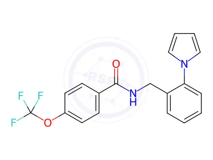 Chemical structure of N-{[2-(1H-pyrrol-1-yl)phenyl]methyl}-4-(trifluoromethoxy)benzamide
