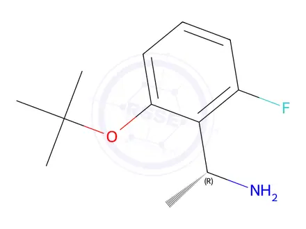 Chemical structure of (1R)-1-[2-fluoro-6-[(2-methylpropan-2-yl)oxy]phenyl]ethanamine