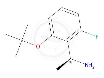 Chemical structure of (1S)-1-[2-fluoro-6-[(2-methylpropan-2-yl)oxy]phenyl]ethanamine