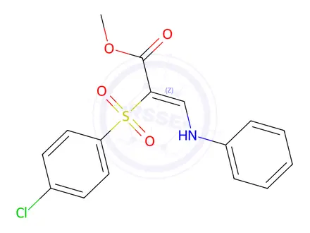 Chemical structure of Methyl (Z)-2-((4-chlorophenyl)sulfonyl)-3-(phenylamino)acrylate