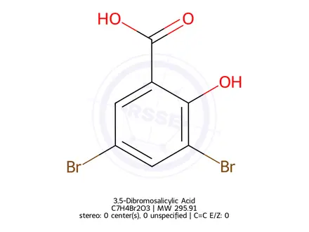 Chemical structure of 3,5-Dibromosalicylic Acid