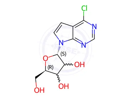 Chemical structure of 6-Chloro-7-deazapurine-α-D-riboside