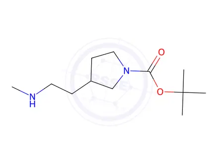 Chemical structure of Tert-butyl 3-(2-(methylamino)ethyl)pyrrolidine-1-carboxylate