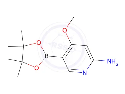 Chemical structure of 4-Methoxy-5-(4,4,5,5-tetramethyl-1,3,2-dioxaborolan-2-yl)pyridin-2-amine