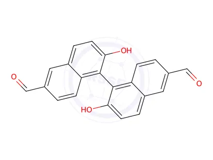 Chemical structure of [1,1''-Binaphthalene]-6,6''-dicarboxaldehyde, 2,2''-dihydroxy-, (1R)-(9CI)
