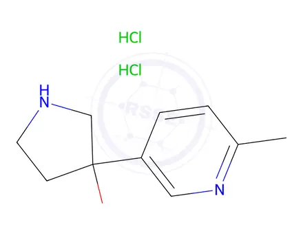 Chemical structure of 3-(6-Methylpyridin-3-yl)pyrrolidin-3-ol dihydrochloride
