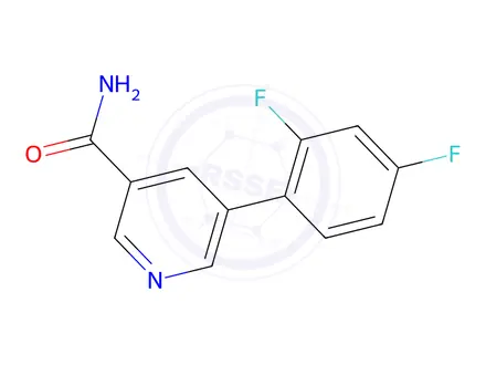 Chemical structure of 5-(2,4-Difluorophenyl)nicotinamide