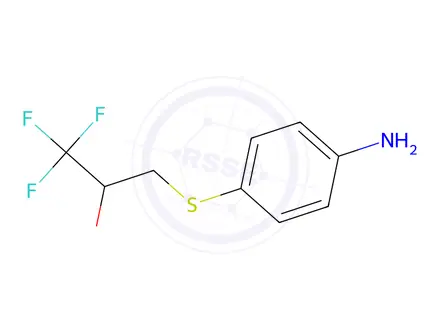 Chemical structure of 3-[(4-aminophenyl)sulfanyl]-1,1,1-trifluoropropan-2-ol