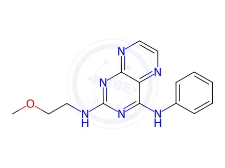 Chemical structure of N2-(2-Methoxyethyl)-N4-phenylpteridine-2,4-diamine
