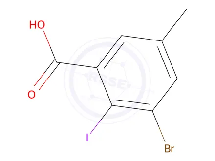 Chemical structure of 3-Bromo-2-iodo-5-methylbenzoic acid