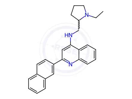 Chemical structure of N-((1-Ethylpyrrolidin-2-yl)methyl)-2-(naphthalen-2-yl)quinolin-4-amine