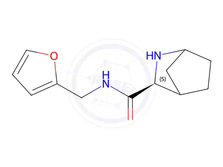 Chemical structure of (3S)-N-(Furan-2-ylmethyl)-2-azabicyclo[2.2.1]heptane-3-carboxamide