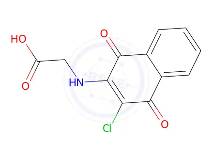 Chemical structure of Glycine, N-(3-chloro-1,4-dihydro-1,4-dioxo-2-naphthalenyl)-, compd. wi th morpholine (1:1)