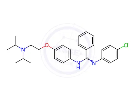 Chemical structure of N'-(p-Chlorophenyl)-N-[p-[2-(diisopropylamino)ethoxy]phenyl]benzamidine