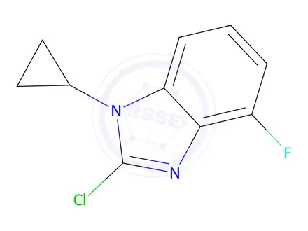 Chemical structure of 2-Chloro-1-cyclopropyl-4-fluoro-1H-benzo[d]imidazole
