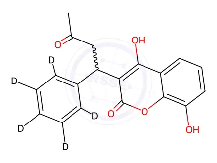 Chemical structure of 8-Hydroxy Warfarin-d5