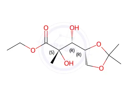 Chemical structure of (2S,3R)-Ethyl 3-((R)-2,2-Dimethyl-1,3-Dioxolan-4-yl)-2,3-Dihydroxy-2-Methylpropanoate
