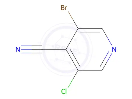 Chemical structure of 3-bromo-5-chloropyridine-4-carbonitrile