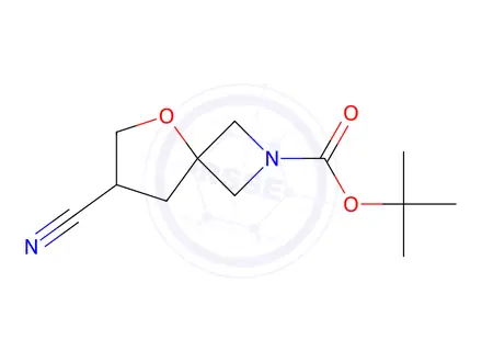 Chemical structure of tert-Butyl 7-Cyano-5-oxa-2-azaspiro[3.4]octane-2-carboxylate
