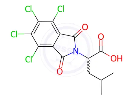 Chemical structure of 4-Methyl-2-(4,5,6,7-tetrachloro-1,3-dioxo-1,3-dihydro-2H-isoindol-2-yl)pentanoic acid