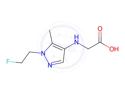 Chemical structure of N-[1-(2-fluoroethyl)-5-methyl-1H-pyrazol-4-yl]glycine