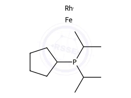 Chemical structure of [Rh COD DiPFc]BF4, Rh 14.4%