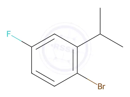 Chemical structure of Benzene, 1-bromo-4-fluoro-2-(1-methylethyl)-