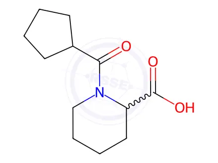 Chemical structure of 1-(Cyclopentylcarbonyl)piperidine-2-carboxylic acid