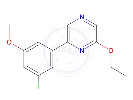 Chemical structure of 2-(3-Chloro-5-methoxyphenyl)-6-ethoxypyrazine