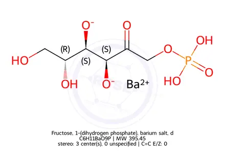 Chemical structure of Fructose, 1-(dihydrogen phosphate), barium salt, d-
