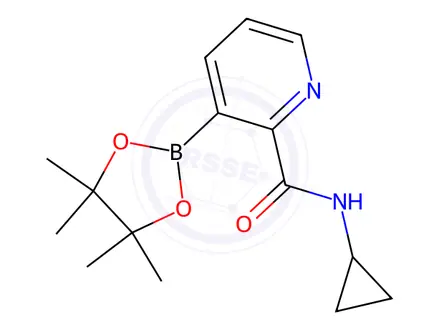Chemical structure of N-Cyclopropyl-3-(4,4,5,5-tetramethyl-1,3,2-dioxaborolan-2-yl)picolinamide