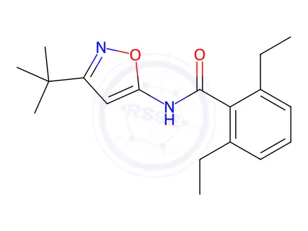 Chemical structure of N-(3-(tert-Butyl)isoxazol-5-yl)-2,6-diethylbenzamide