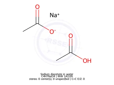 Chemical structure of Sodium diacetate in water