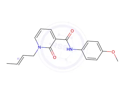 Chemical structure of 1-[(2E)-But-2-en-1-yl]-N-(4-methoxyphenyl)-2-oxo-1,2-dihydropyridine-3-carboxamide