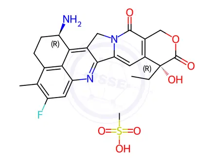 Chemical structure of (1R,9R)-Exatecan mesylate