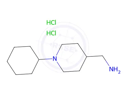 Chemical structure of [(1-Cyclohexyl-4-piperidinyl)methyl]amine Dihydrochloride