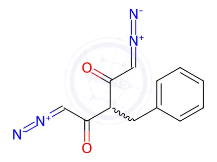 Chemical structure of 1,1-Bis(diazoacetyl)-2-phenylethane